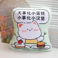 Lindo cojín de felpa verde claro con gato de dibujos animados e ilustración de hamburguesa - Gato Soluciones de Pastel / 40-50CM (0.4kg)