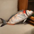 Almohada de peluche de pez besugo realista con impresión 3D suave para decoración - Estilo Dorada (Estilo E) / 50cm