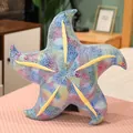 Colorful dotted starfish plush pillow ocean animal stuffed toy for home decor gift - 45cm / Blue