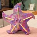 Purple starfish plush pillow with colorful mesh texture and yellow accents - 45cm / Purple