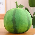 Cuscino in peluche creativo a forma di anguria, verde brillante con dettaglio foglia - Stile Cuscino / 12cm