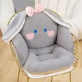 Cuscino per seduta in peluche a forma di coniglio grigio con fiocco rosa per sedia - 60*40*45cm / Grigio