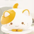 Adorable soft round cat plush toy pillow with yellow calico spots for home decoration - Yellow / 50cm