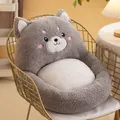 Simpatico cuscino per sedia in peluche a forma di cane grigio con schienale integrato - 55cm / Husky