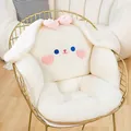 Lindo cojín de silla de peluche de conejo blanco con lazo rosa y corazones - 60*40*45cm / Blanco