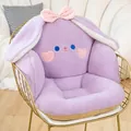Cojín de asiento suave de conejo de peluche morado con lazo rosa para sillas - 60*40*45cm / Púrpura