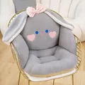 Lindo cojín de peluche de conejo gris con lazo rosa para sillas de casa - 60*40*45cm / Gris