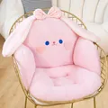 Lindo cojín de silla con forma de conejo rosa y respaldo integrado de felpa suave - 60*40*45cm / Rosa