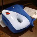 Adorable blue shark plush nap pillow and hand warmer, soft cozy cushion for desk naps - Shark Style - Dual-Sided Mat / Blue