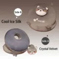 Cartoon husky hollow nap pillow with plush and cool silk reversible sides for students - 25*30cm / Husky