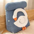Cartoon white goose triangular backrest pillow in blue for bed and sofa support comfort - 40x40x20cm / Blue