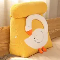 Yellow goose triangle reading pillow wedge cushion with adjustable neck roll - 40x40x20cm / Yellow