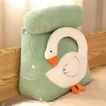 Soft green cartoon white goose triangular backrest pillow for bed and sofa waist support - 40x40x20cm / Green