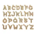 Full set of 15mm gold alloy alphabet charms with sparkling crystal rhinestones - Full Set of 26 Letters