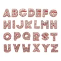 8mm rose gold alloy rhinestone alphabet letter beads for DIY jewelry and accessories - A-Z Set (Pack of 26) / Matte Rose Gold