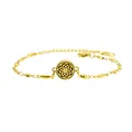 12mm gold plated stainless steel aromatherapy diffuser bracelet with mandala lattice design - Mandala Pattern (026) / 12mm / Gold