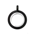 25mm black and silver stainless steel floating locket pendant with glass window - Round Smooth Locket Pendant / 25mm Screw Opening Style / Black