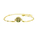 Gold stainless steel 12mm aromatherapy locket bracelet with tree of life design - Tree of Life (047) / 12mm / Gold