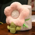 Süße rosa Plüschblume gerollte Fleece Decke für Büro Nickerchen und Couch Sofa - 110*85cm / Rosa
