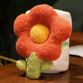 Kuschelige süße orangefarbene Plüschblume gerollte Fleecedecke weiche warme Decke - 110*85cm / Orange