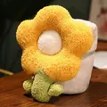 Niedliche gelbe Blume Plüsch Rolldecke gemütliche Vlies Kuscheldecke - 110*85cm / Gelb