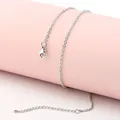 Macro detail of high-quality stainless steel flat cross chain with secure lobster clasp - Cable Chain / 45+5cm (1.6mm/2.5mm) / Steel