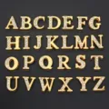 Golden 8mm rhinestone alphabet slide charms A-Z for DIY bracelets. - Letter A / 8mm / Gold