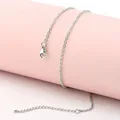Thin stainless steel cable chain necklace with lobster clasp in silver finish for DIY - 1.6mm Diameter (45+5cm) / Steel