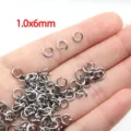 Detail van 6 mm roestvrijstalen buigringen voor doe-het-zelf sieradenprojecten - 1x6mm Roestvrijstalen Buigring (1st) / Staalkleur