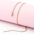 Elegant rose gold stainless steel flat cross chain necklace with extension chain - 1.6mm Diameter (45+5cm) / Rose Gold