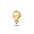Fermoir mousqueton en acier inoxydable doré 12mm pour la fabrication de bijoux DIY - 12mm / Or