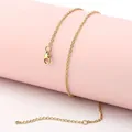 Gold stainless steel flat cross chain necklace, adjustable 45+5cm length for women. - 1.6mm Diameter (45+5cm) / Gold