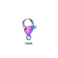 Fermoir mousqueton 12mm en acier inoxydable 304 robuste avec éclat arc-en-ciel - 12mm / Arc-en-ciel