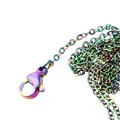 Rainbow iridescent stainless steel flat cross chain necklace with lobster clasp 1.6mm - 1.6mm Diameter (45+5cm) / Rainbow
