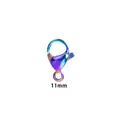 Fermoir mousqueton arc-en-ciel en acier inoxydable 304 de 11mm pour bijoux DIY créatifs - 11mm / Arc-en-ciel