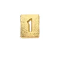 Gold frosted 8mm hollow number 1 metal charm for DIY wristbands and accessory making - Number 1
