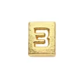Frosted 8mm imitation gold alloy number 3 hollow bead for DIY jewelry projects - Number 3
