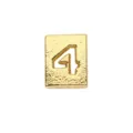 Premium 8mm golden frosted number 4 hollowed square charm DIY alloy accessory for wristbands - Number 4
