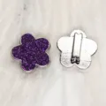 8mm purple glitter flower accessory for DIY bracelet threading and jewelry making - 铬底款式(SL800) / 8mm / 铬底亮粉花朵-紫色