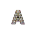 10mm irisierender Regenbogen-Buchstabe A Charm mit glitzernden Strasssteinen für DIY Schmuck - Buchstabe A (Matt)