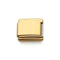 Premium gold-plated stainless steel modular Italian charm link for custom bracelets - Gold Italian Module Smooth Surface
