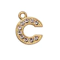 15MM gold-plated alloy letter C pendant with sparkling rhinestones for DIY jewelry - Letter C / 15mm / Gold