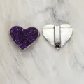 8mm purple glitter heart-shaped slide charm accessory for DIY bracelet making jewelry - Silver-Tone Heart (SL792) / 8mm Pack / Purple