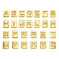 Comprehensive detailed view of 8mm gold-plated hollow alphabet beads A-Z for DIY jewelry - Gold Hollow Letters / 26 Pieces/Pack