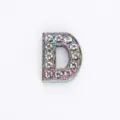 Ciondolo a lettera D in strass cangiante da 10 mm per braccialetti fai da te e gioielli - Lettera D (Satinato)