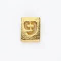 8mm frosted gold alloy slider bead with cutout number 9 for DIY jewelry making - Number 9