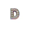 8mm rainbow iridescent rhinestone letter D slide charm for DIY jewelry bracelet making - Letter D (Frosted Style) / 8mm / Multi-color
