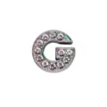Perla lettera G strass arcobaleno 10mm per bracciale fai da te e bigiotteria - Lettera G (Satinato)