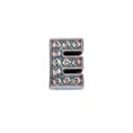 8mm rainbow metallic rhinestone capital letter E charm bead for DIY personalized bracelets - Letter E (Frosted Style) / 8mm / Rainbow