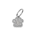 Glittering silver dog paw print pendant charm for DIY pet jewelry accessories - 15x18mm / Silver